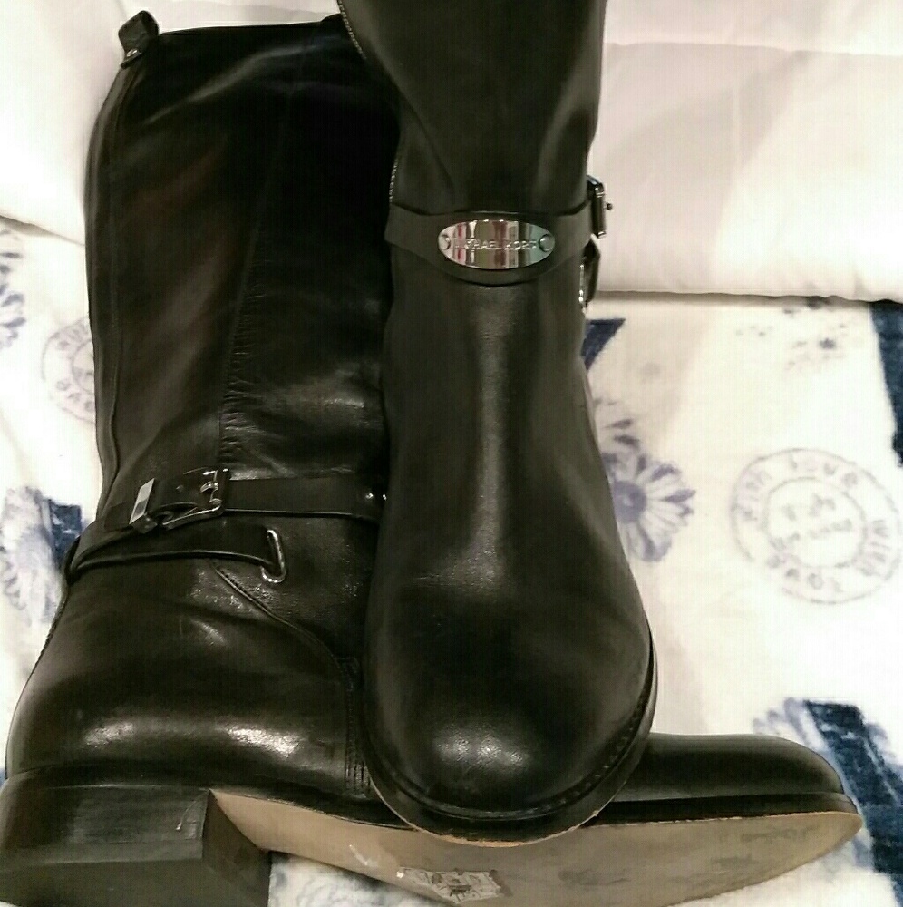 Michael Kors black leather boots
